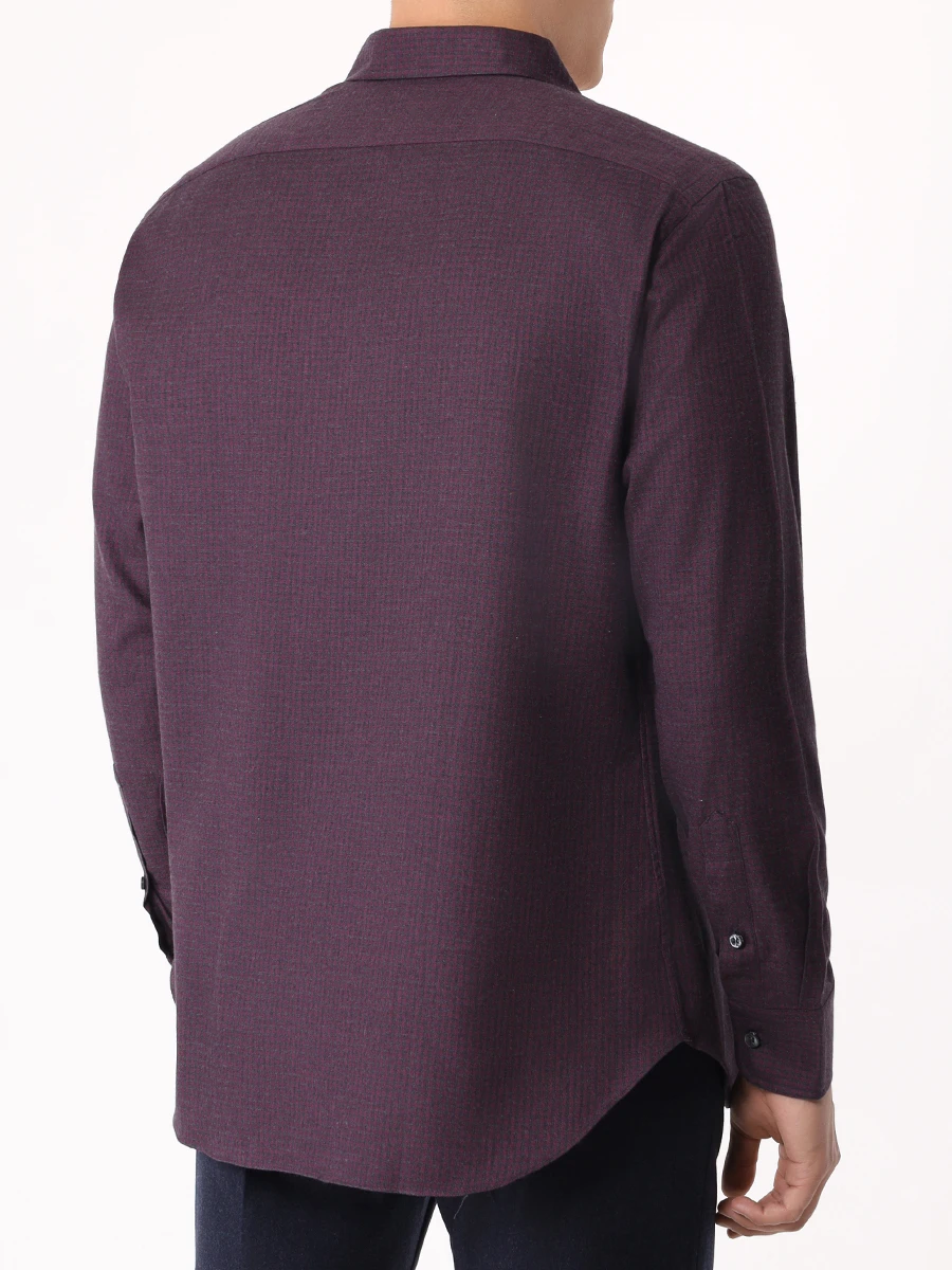 Рубашка Regular Fit хлопковая BRIONI SC210N/0406E Бордовый  Фото 3