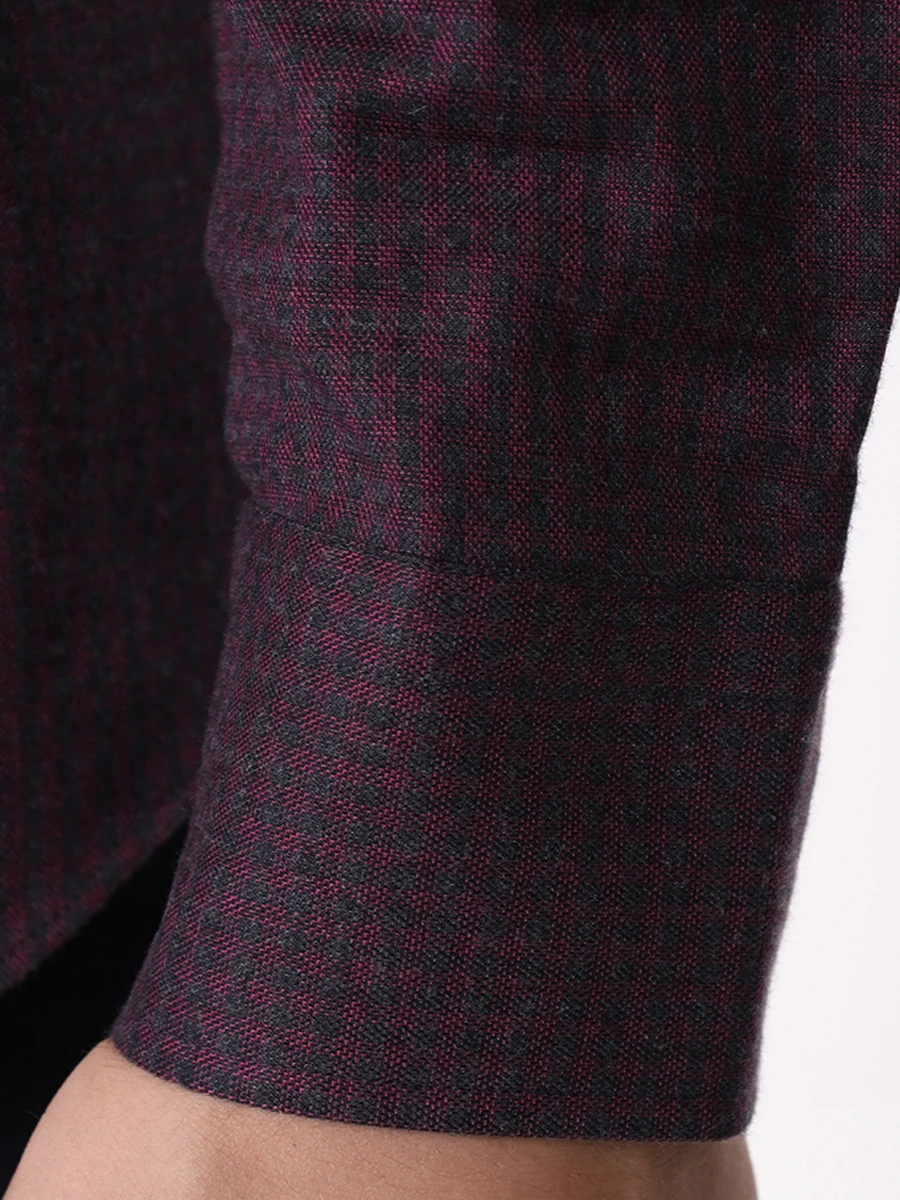 Рубашка Regular Fit хлопковая BRIONI SC210N/0406E Бордовый  Фото 4