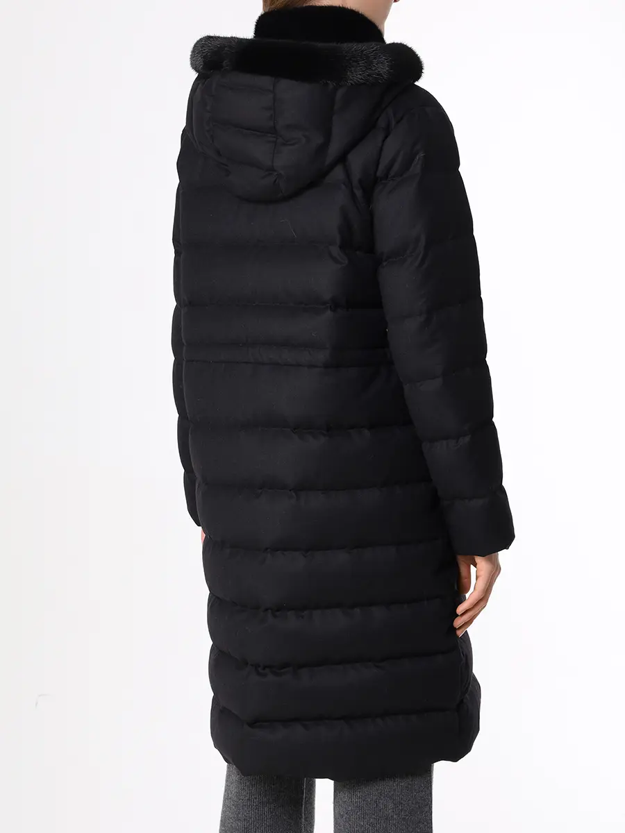 Пуховик стеганый MANZONI 24 22M579 ZELOV Черный  Фото 3