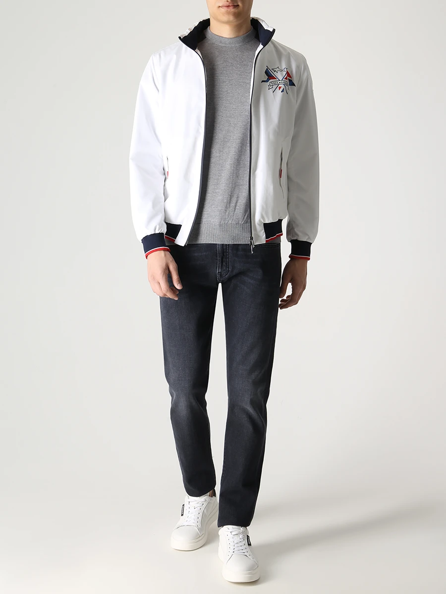 Джинсы Slim Fit хлопковые PAUL & SHARK 23414107/008 Серый  Фото 2