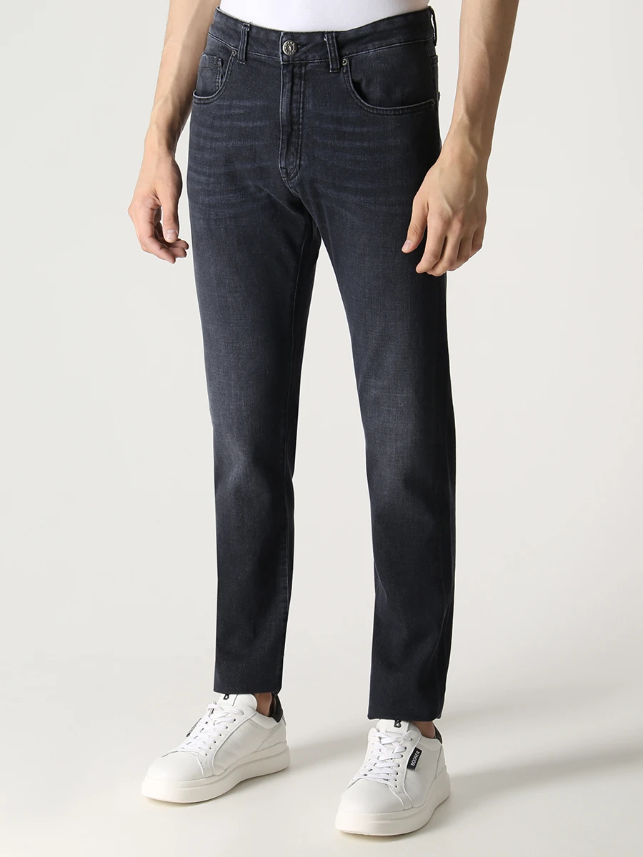 Джинсы Slim Fit хлопковые PAUL & SHARK 23414107/008 Серый  Фото 4