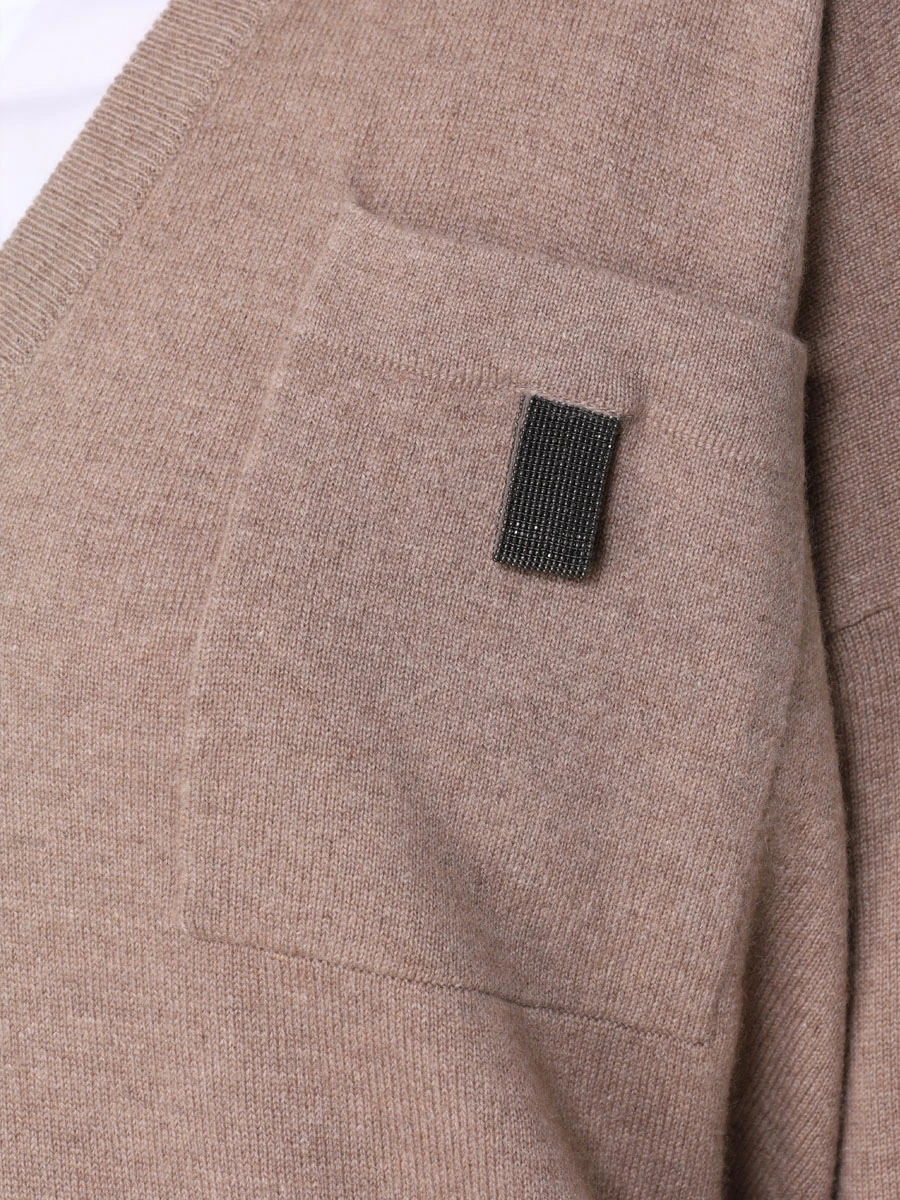 Пуловер кашемировый BRUNELLO CUCINELLI M12174102 C9553 Коричневый  Фото 5