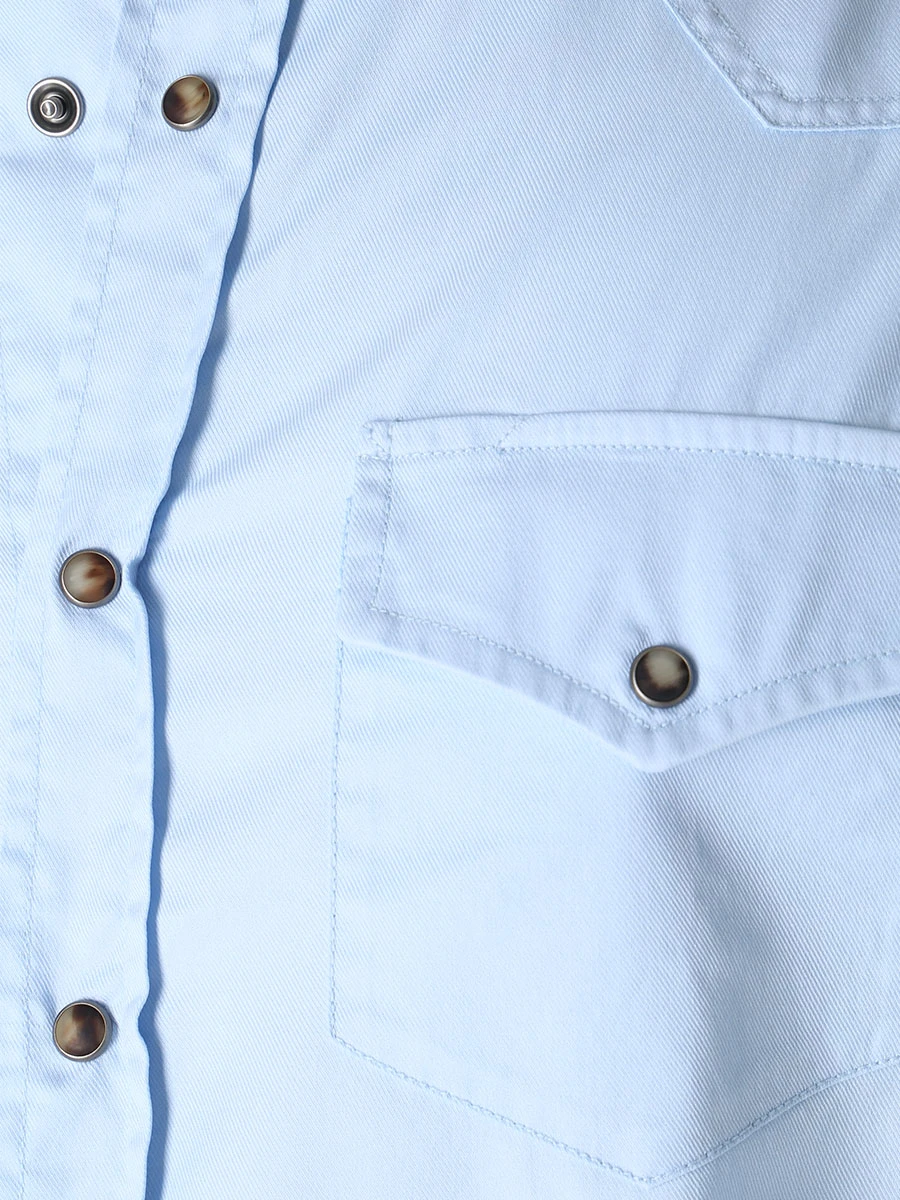 Рубашка Regular Fit хлопковая BRUNELLO CUCINELLI MW6044008 C6353, размер 54, цвет голубой - фото 5