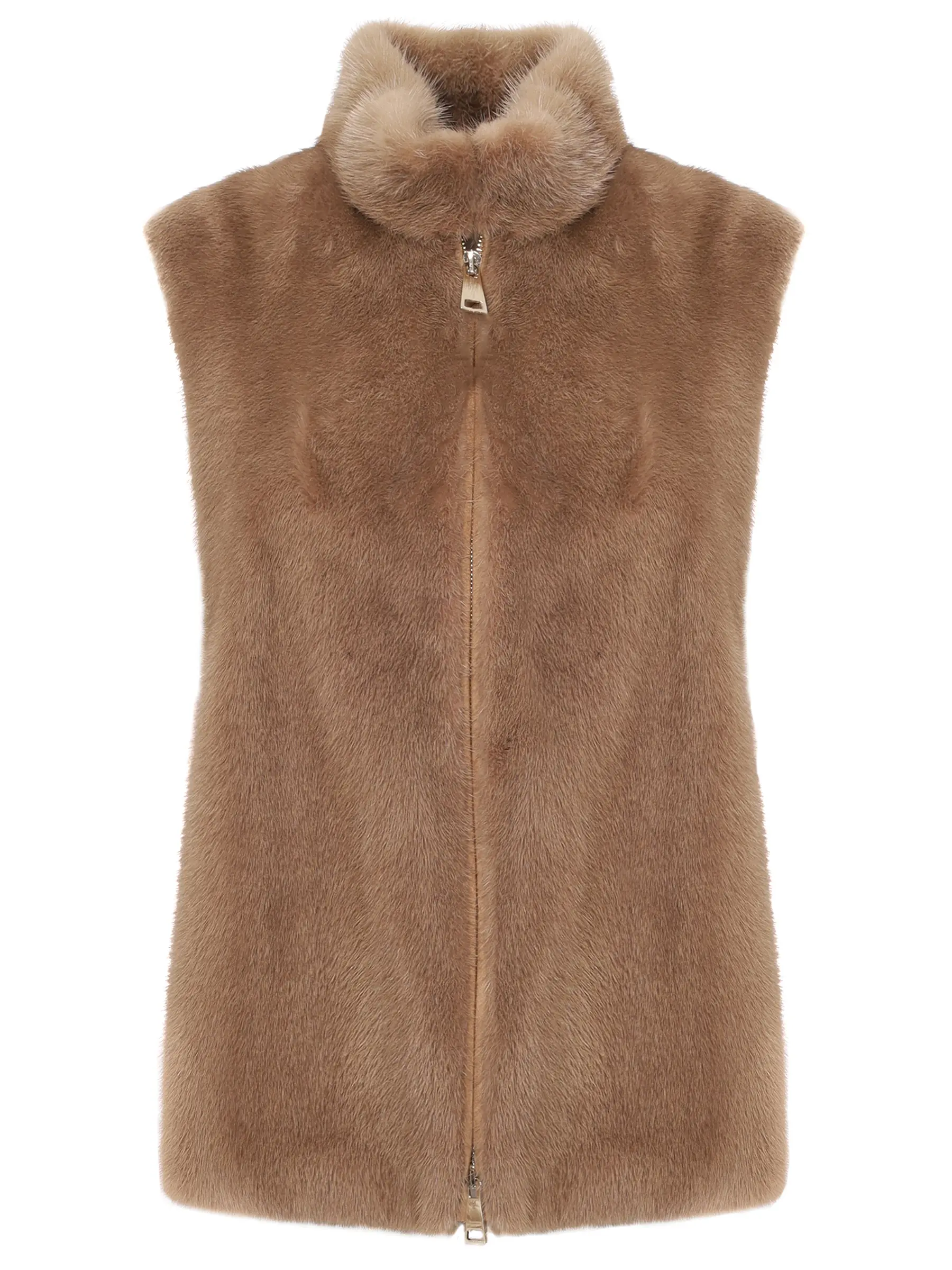 Жилет из кашемира и меха норки MANZONI 24 22M124 VWS1F Бежевый 