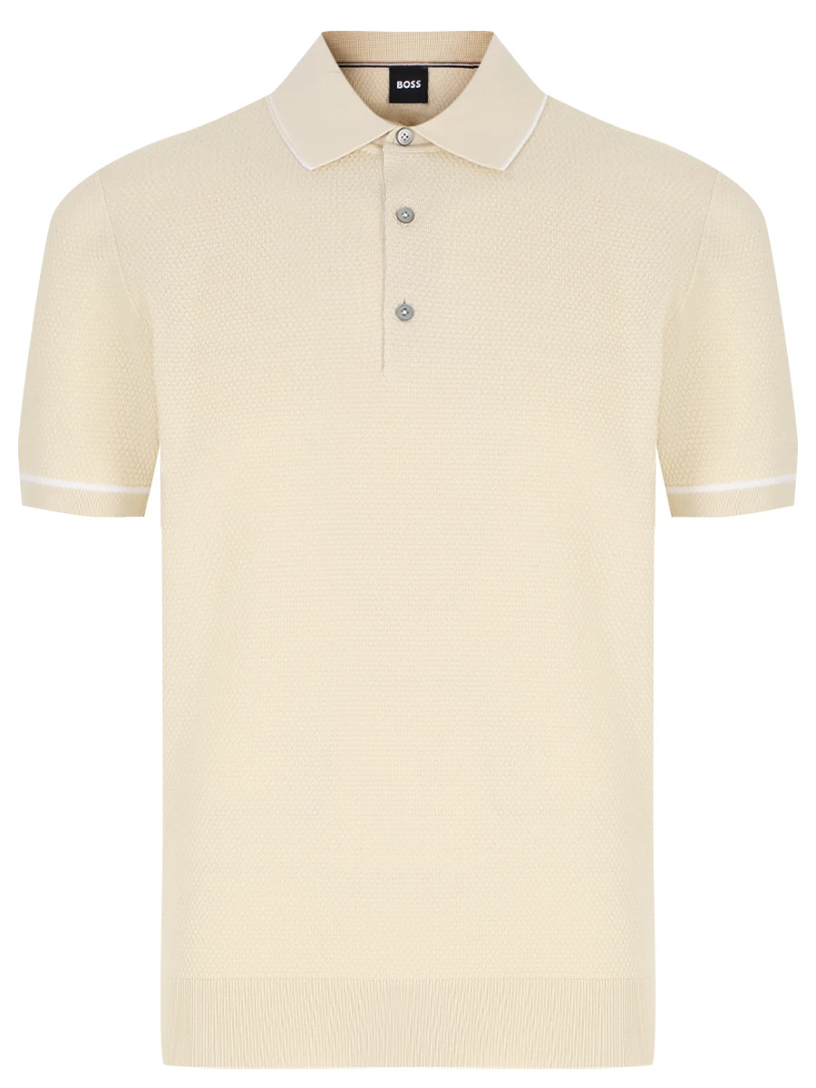 

Поло хлопковое, Кремовый, 50489889/131