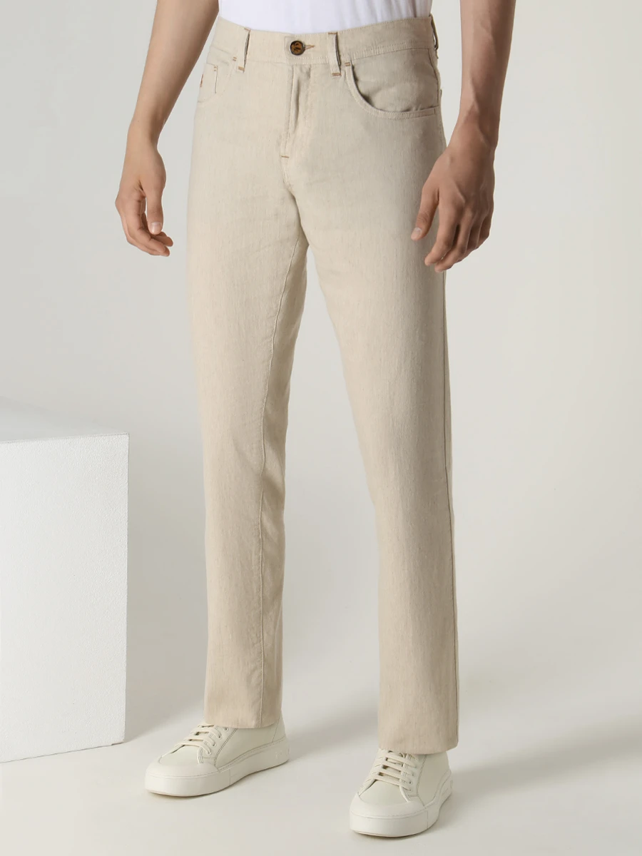

Джинсы Slim Fit льняные, Бежевый, Costantino T99