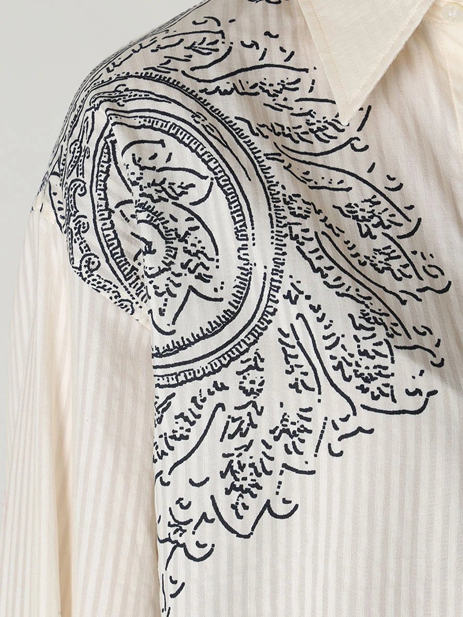 Рубашка хлопковая ETRO D19385 0990 Кремовый  Фото 5