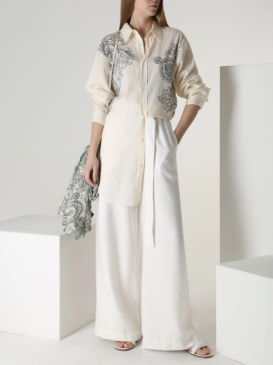 Рубашка хлопковая ETRO D19385 0990 Кремовый  Фото 2
