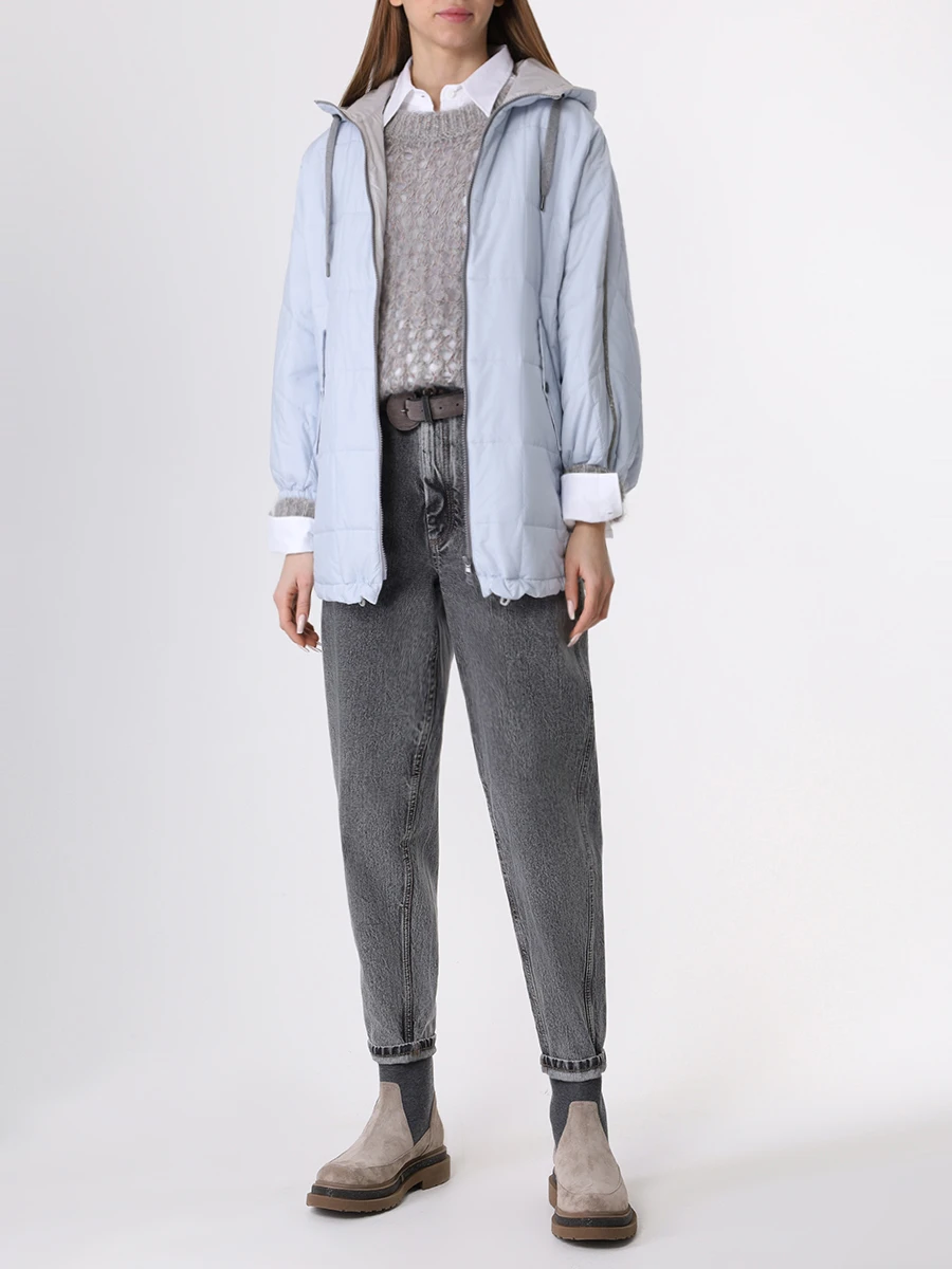 Куртка стеганая BRUNELLO CUCINELLI MH5042515 C8597 Голубой  Фото 2