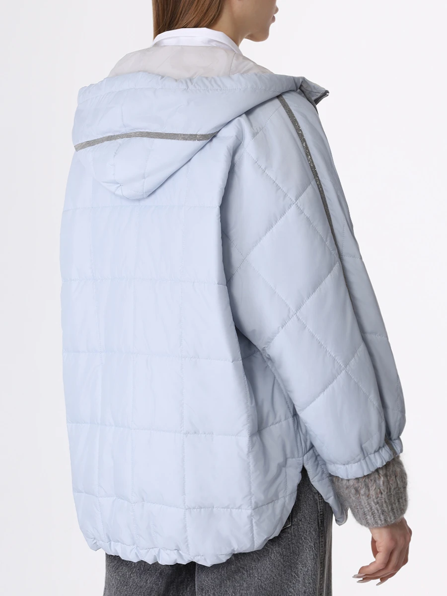 Куртка стеганая BRUNELLO CUCINELLI MH5042515 C8597 Голубой  Фото 3