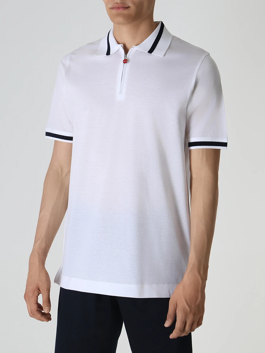 Поло хлопковое KITON UK1172E23V390003 Белый  Фото 4