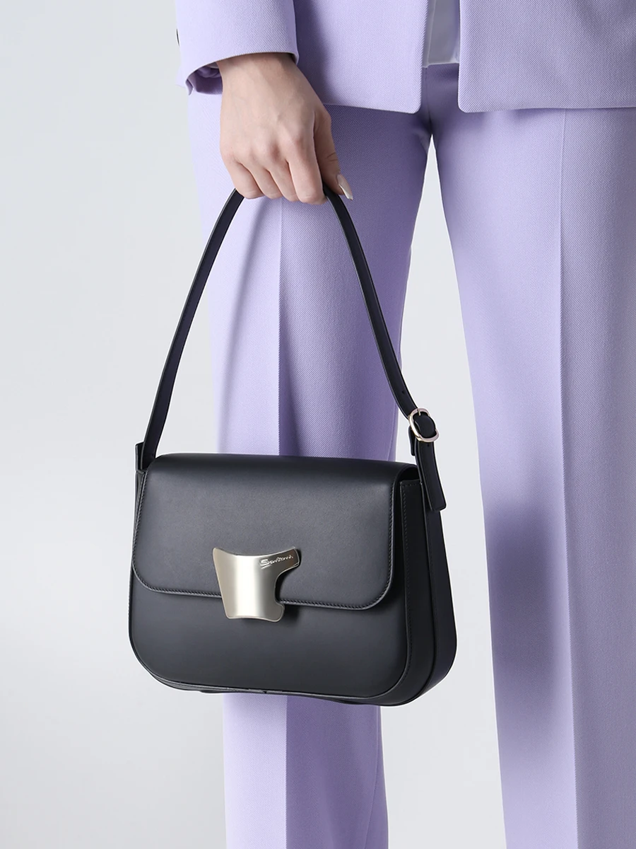 Сумка кожаная SANTONI DFBBA2336BA-HVNPN01 Черный  Фото 2