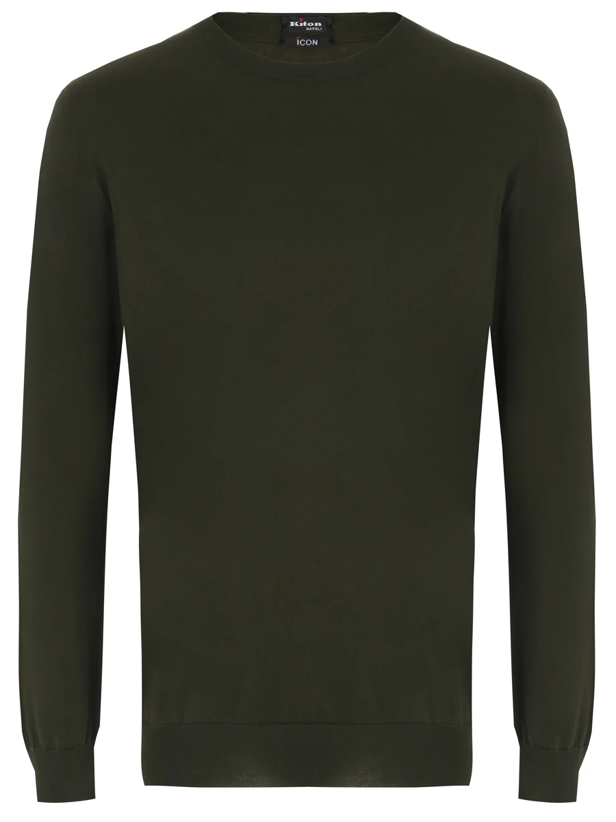 Джемпер хлопковый KITON UK31UE23328000 Зеленый 