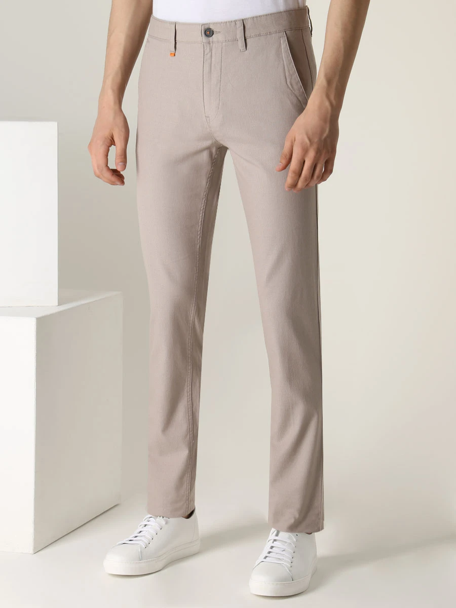 

Брюки Slim Fit хлопковые, Бежевый, 50488631/263