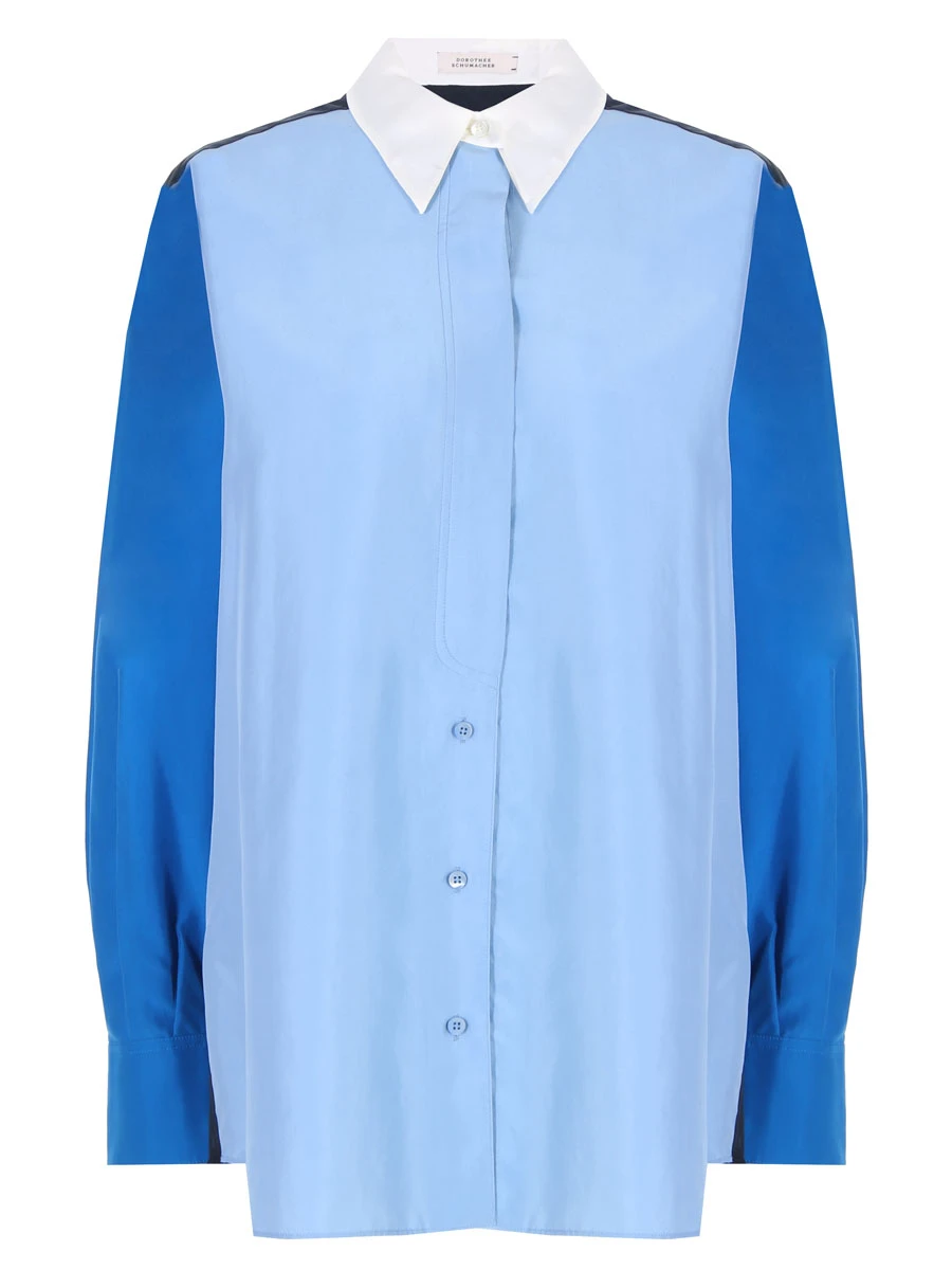 Рубашка шелковая DOROTHEE SCHUMACHER 249106 008, размер 44, цвет синий - фото 1