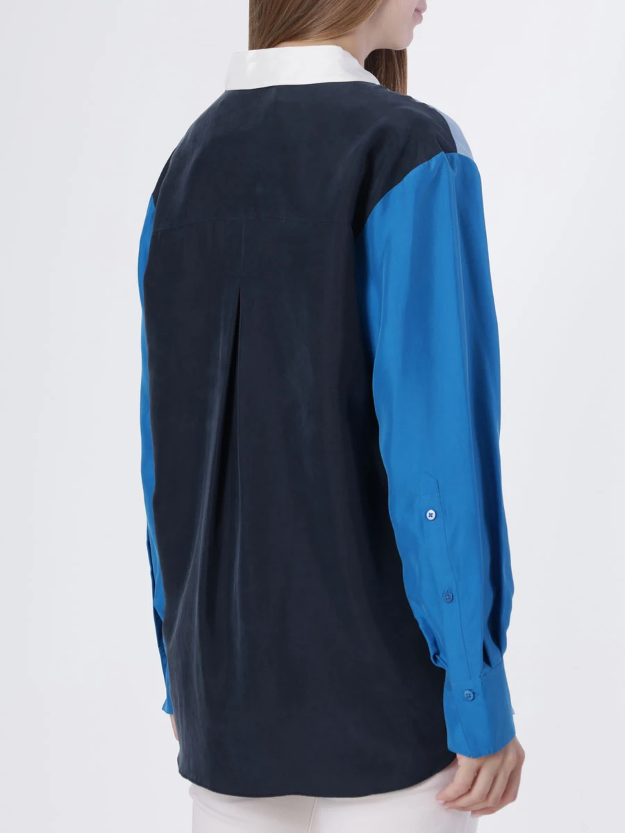 Рубашка шелковая DOROTHEE SCHUMACHER 249106 008, размер 44, цвет синий - фото 3