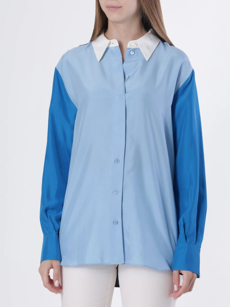 Рубашка шелковая DOROTHEE SCHUMACHER 249106 008, размер 44, цвет синий - фото 4