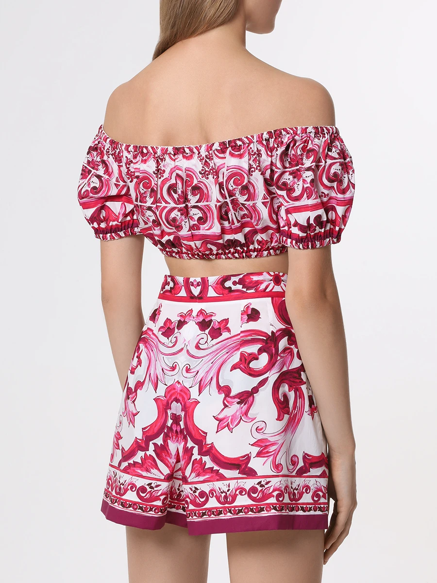 Топ хлопковый DOLCE & GABBANA F755RT HH5BA HE3TN Розовый  Фото 3