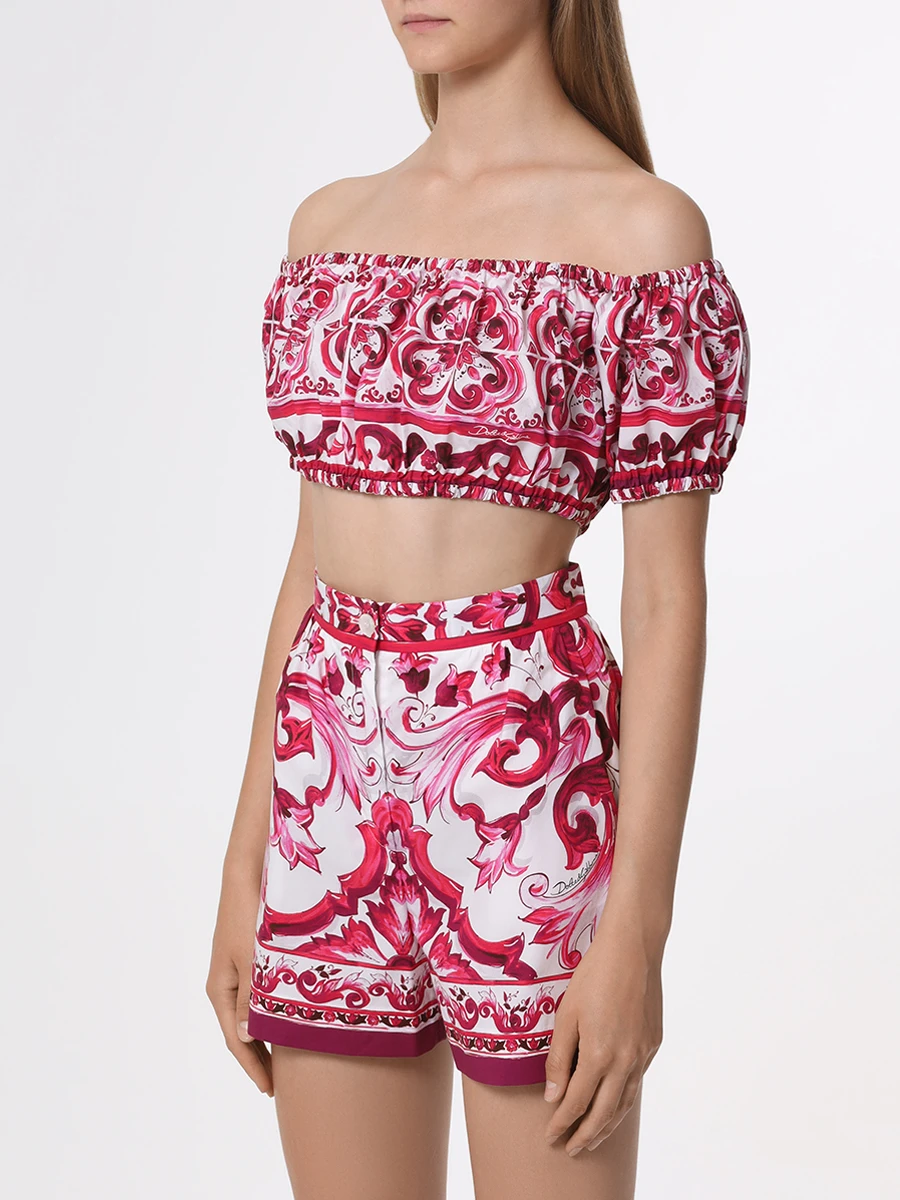 Топ хлопковый DOLCE & GABBANA F755RT HH5BA HE3TN Розовый  Фото 4