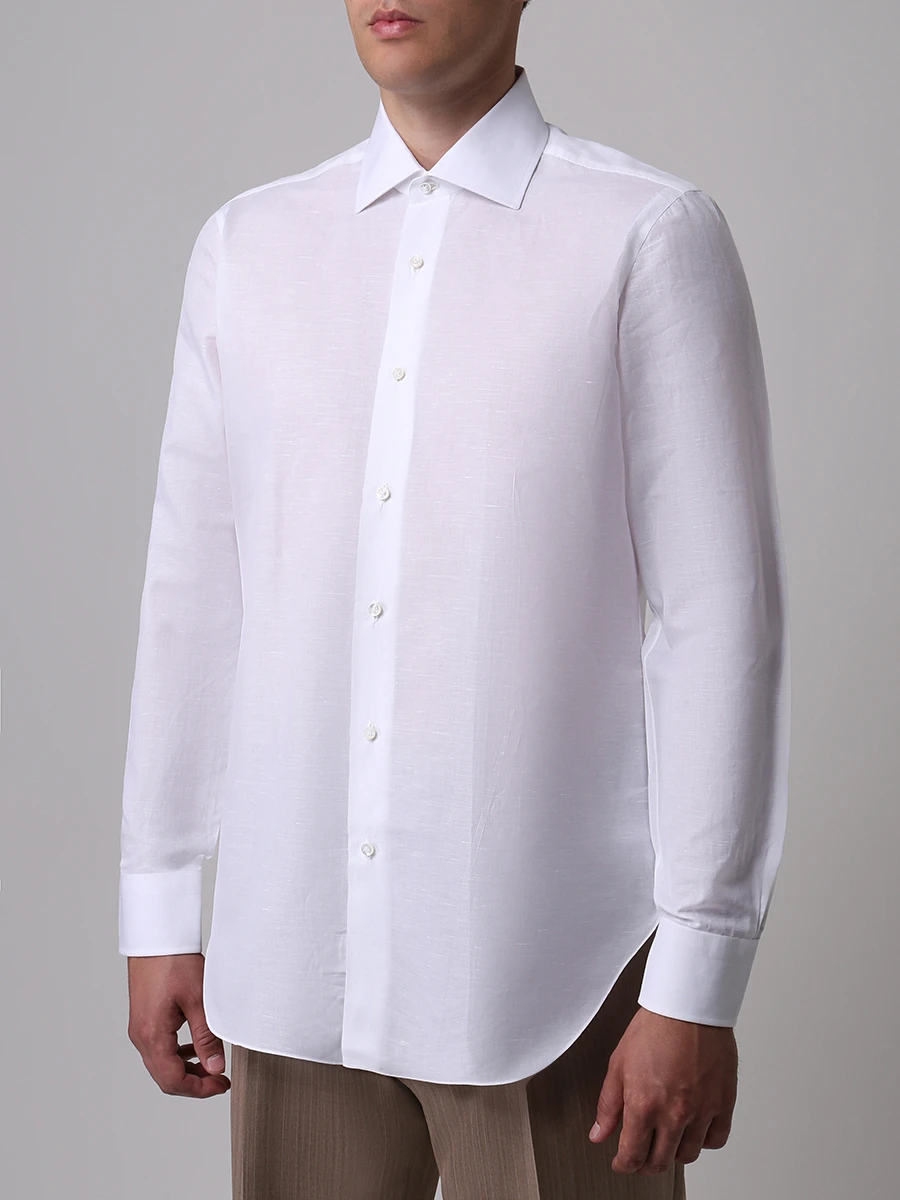 Рубашка Regular Fit хлопковая BARBA d2u634536301u, размер 50, цвет белый - фото 4