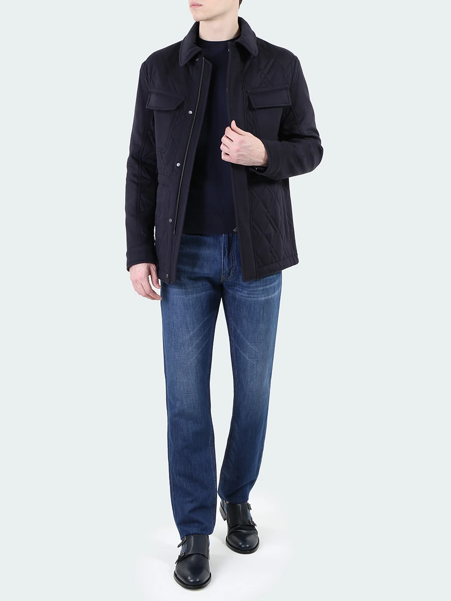 Стеганая куртка из кашемира ZEGNA URT41 R208P 531R Синий  Фото 2