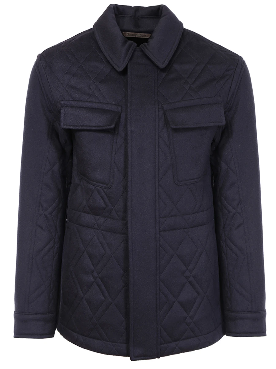 Стеганая куртка из кашемира ZEGNA URT41 R208P 531R Синий 