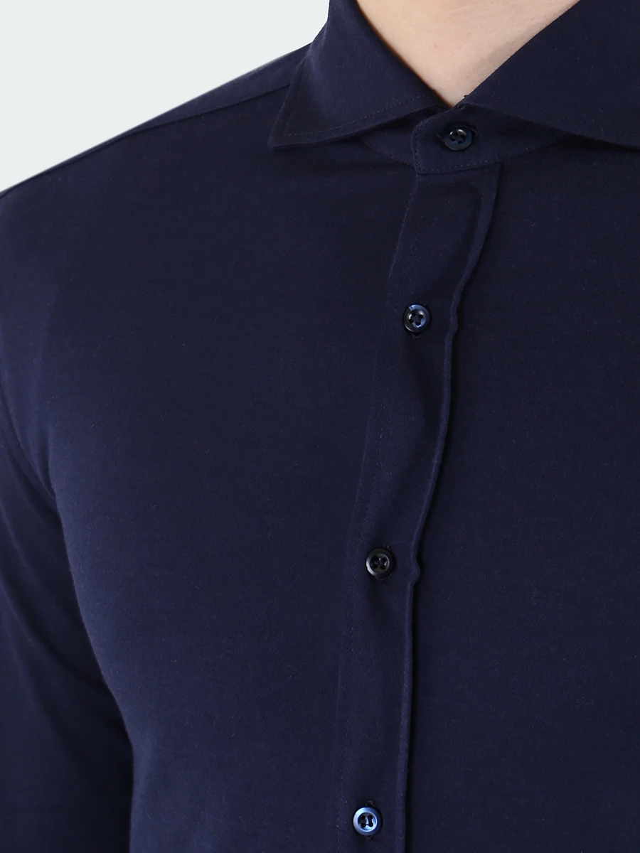 Рубашка хлопковая Slim Fit BRUNELLO CUCINELLI MTS406686 C104, размер 56, цвет синий - фото 5