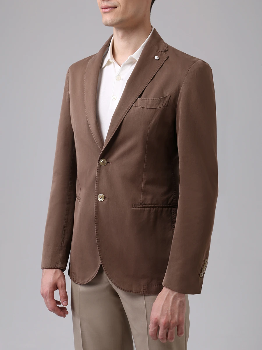 Однобортный пиджак L.B.M. 1911 85720/09 2805, размер 48, цвет коричневый 85720/09 2805 - фото 4