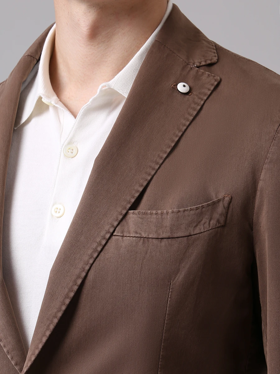Однобортный пиджак L.B.M. 1911 85720/09 2805, размер 48, цвет коричневый 85720/09 2805 - фото 5