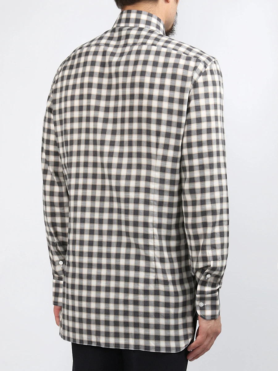 Рубашка хлопковая BARBA D4U132522702X Серый Бежевый, размер 52 - фото 3