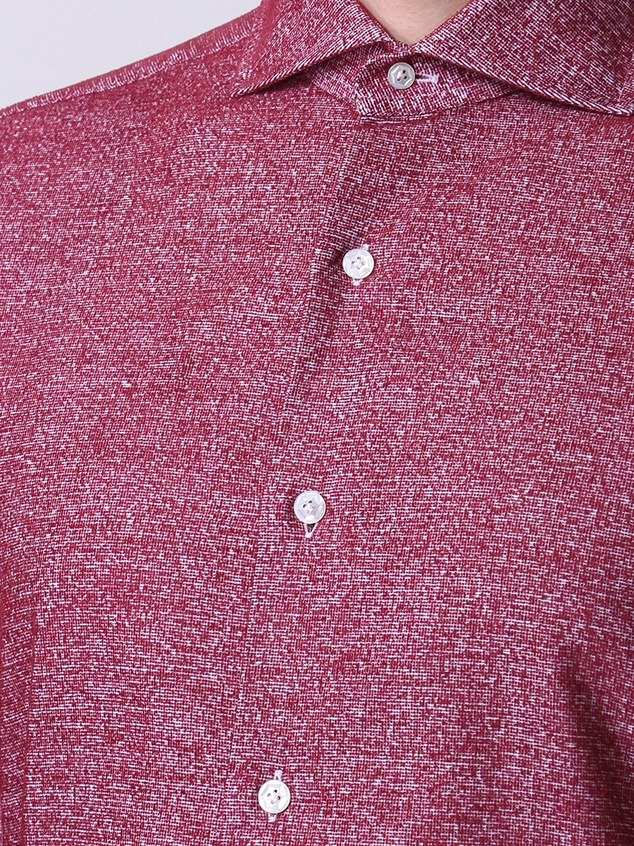 Рубашка Slim Fit хлопковая BARBA D4U132523503U Бордовый, размер 56 - фото 5