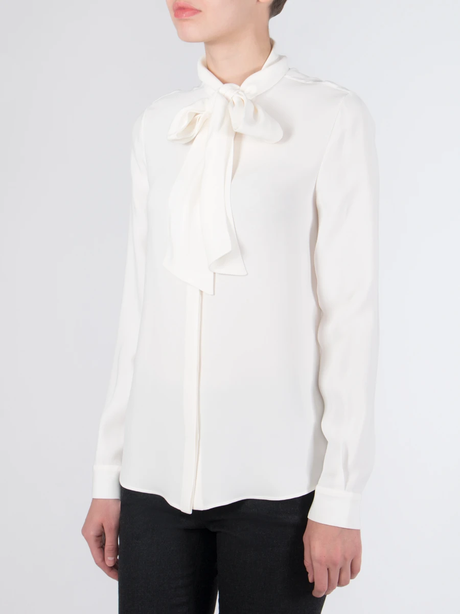 Шелковая блуза LORO PIANA FAG3305 Белый, размер 40 - фото 4