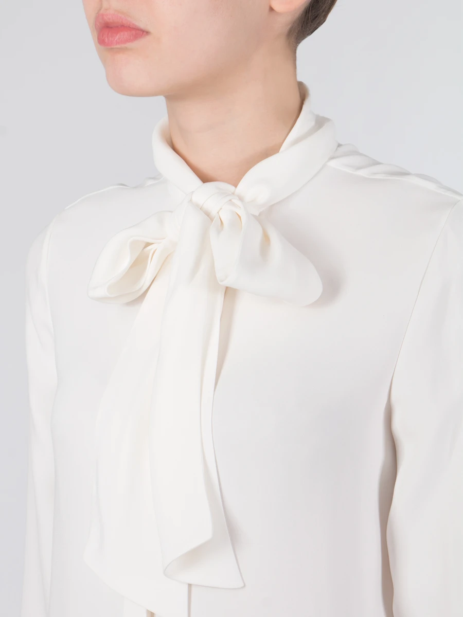 Шелковая блуза LORO PIANA FAG3305 Белый, размер 40 - фото 5