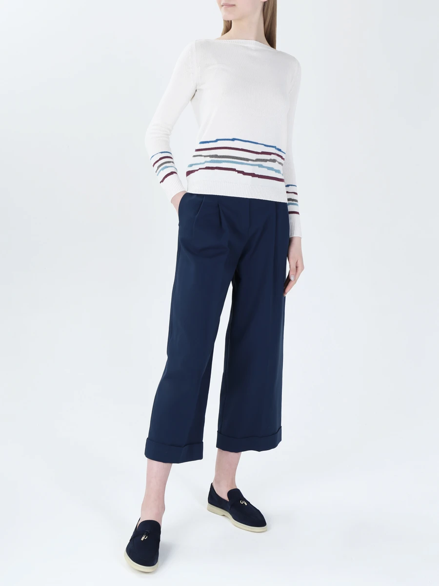 Свитер кашемировый с принтом LORO PIANA fai0714 fg30 Белый  Фото 2