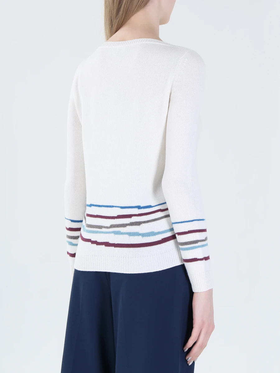 Свитер кашемировый с принтом LORO PIANA fai0714 fg30 Белый  Фото 3