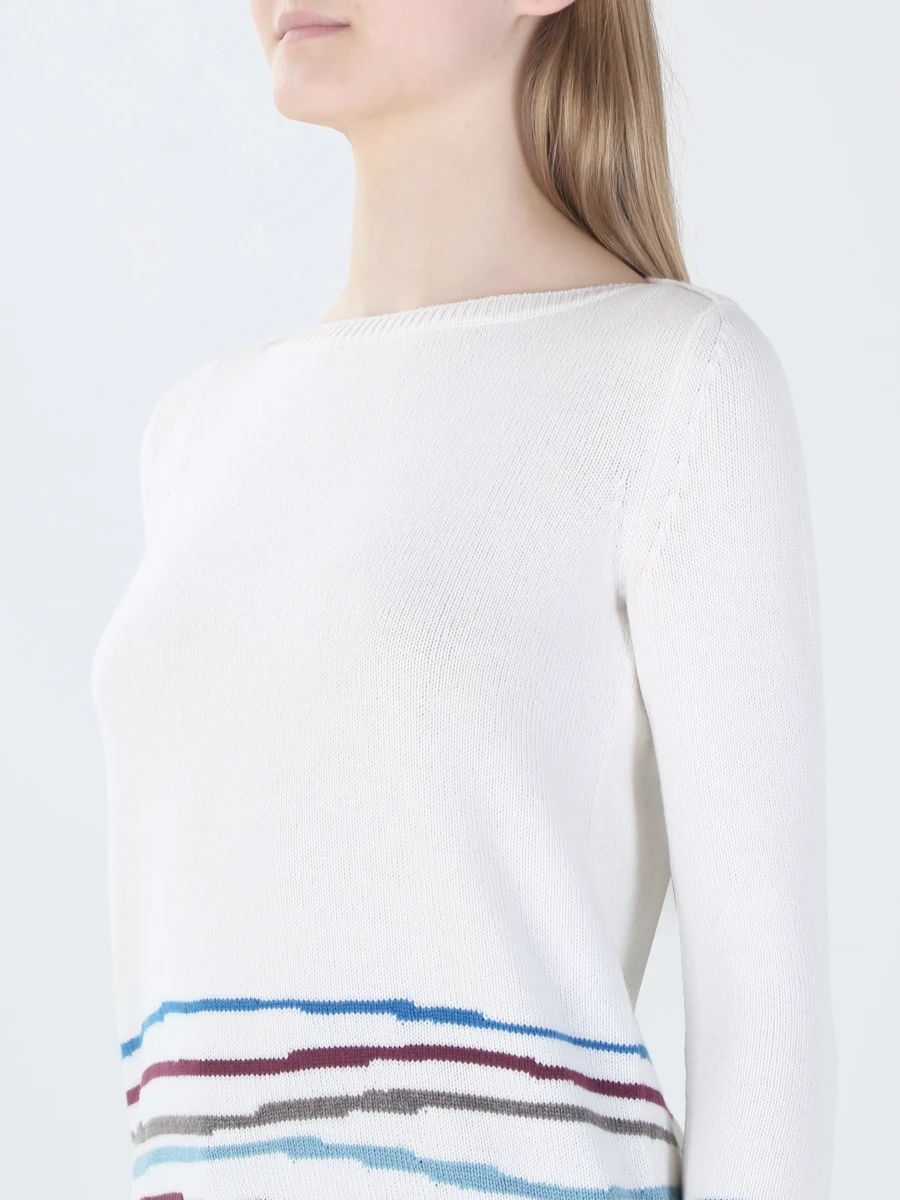 Свитер кашемировый с принтом LORO PIANA fai0714 fg30 Белый  Фото 5