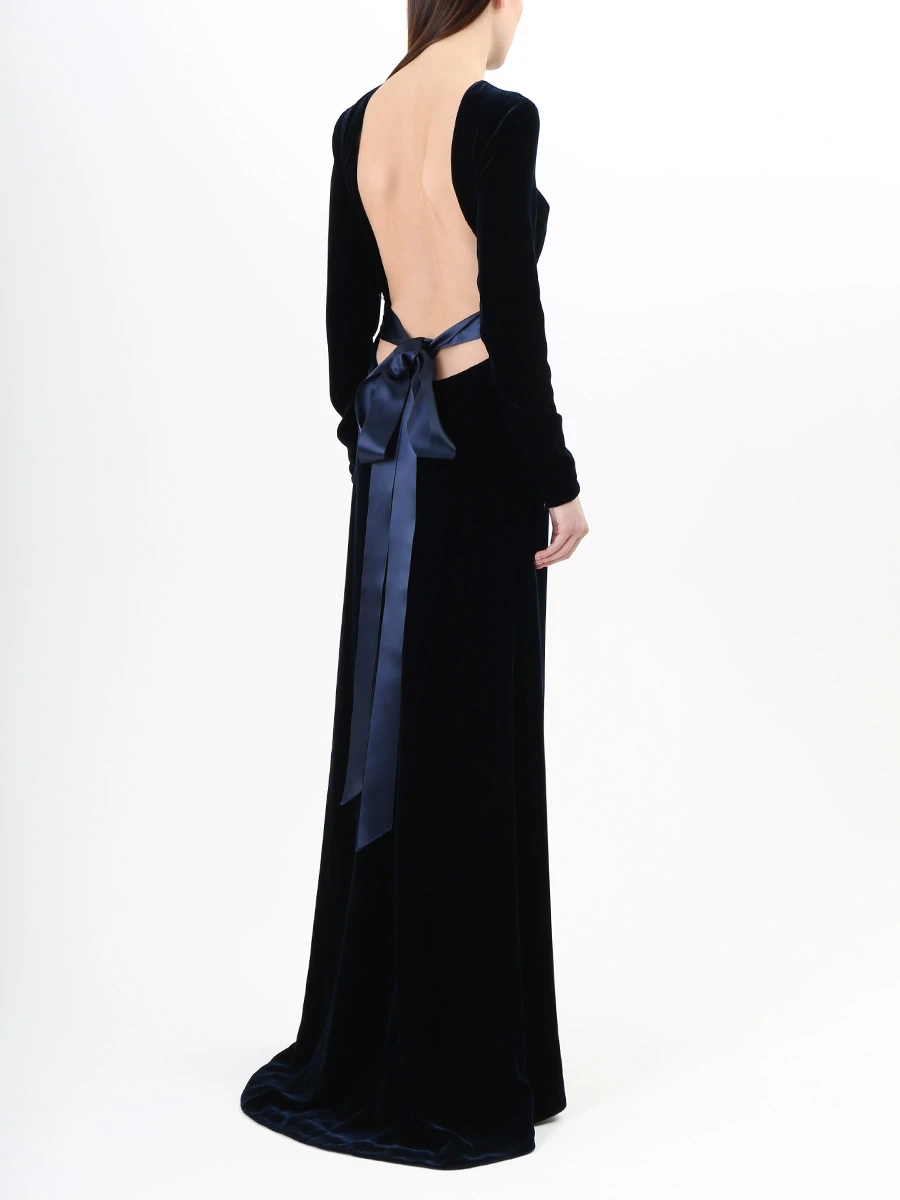 Платье с открытой спиной ALEXANDRE VAUTHIER DR7030307 т. Синий Синий  Фото 3