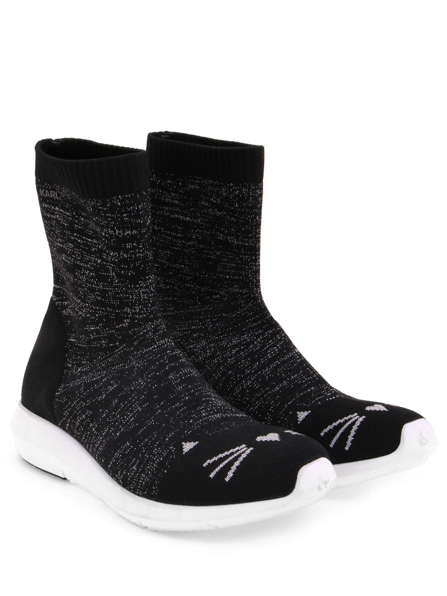 Высокие кроссовки из текстиля KARL LAGERFELD KL61165_K0S/ Черный Черный  Фото 2