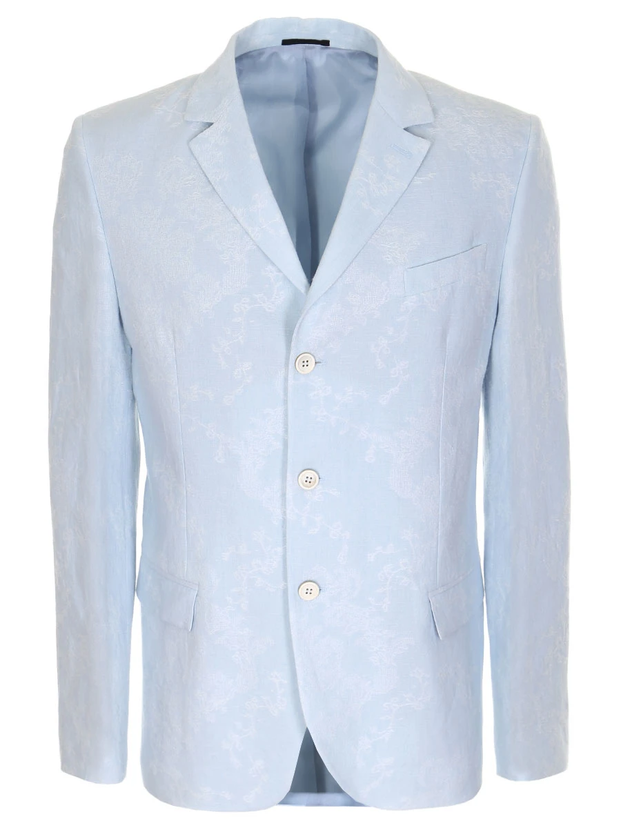 Пиджак классический с вышивкой ERMANNO SCERVINO U286I514QFL/голуб.вышив, размер 50, цвет голубой U286I514QFL/голуб.вышив - фото 1