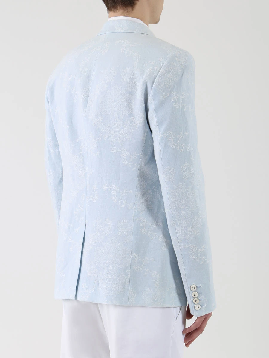 Пиджак классический с вышивкой ERMANNO SCERVINO U286I514QFL/голуб.вышив, размер 50, цвет голубой U286I514QFL/голуб.вышив - фото 3