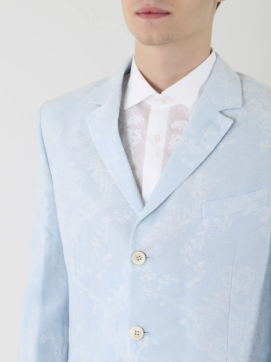 Пиджак классический с вышивкой ERMANNO SCERVINO U286I514QFL/голуб.вышив, размер 50, цвет голубой U286I514QFL/голуб.вышив - фото 4