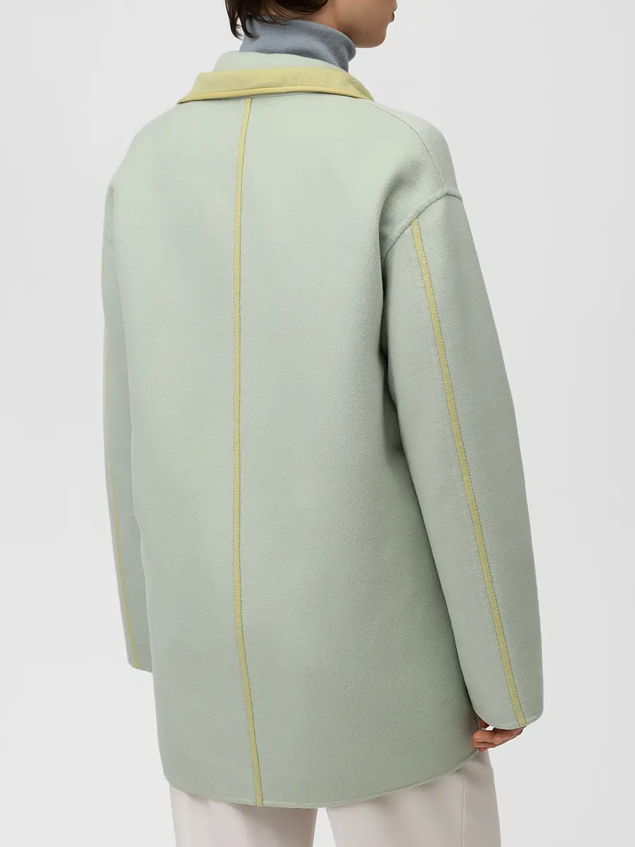 Пальто и жилет из кашемира LORO PIANA FAG1338/FAG1334 Св.Зеленый Голубой  Фото 3