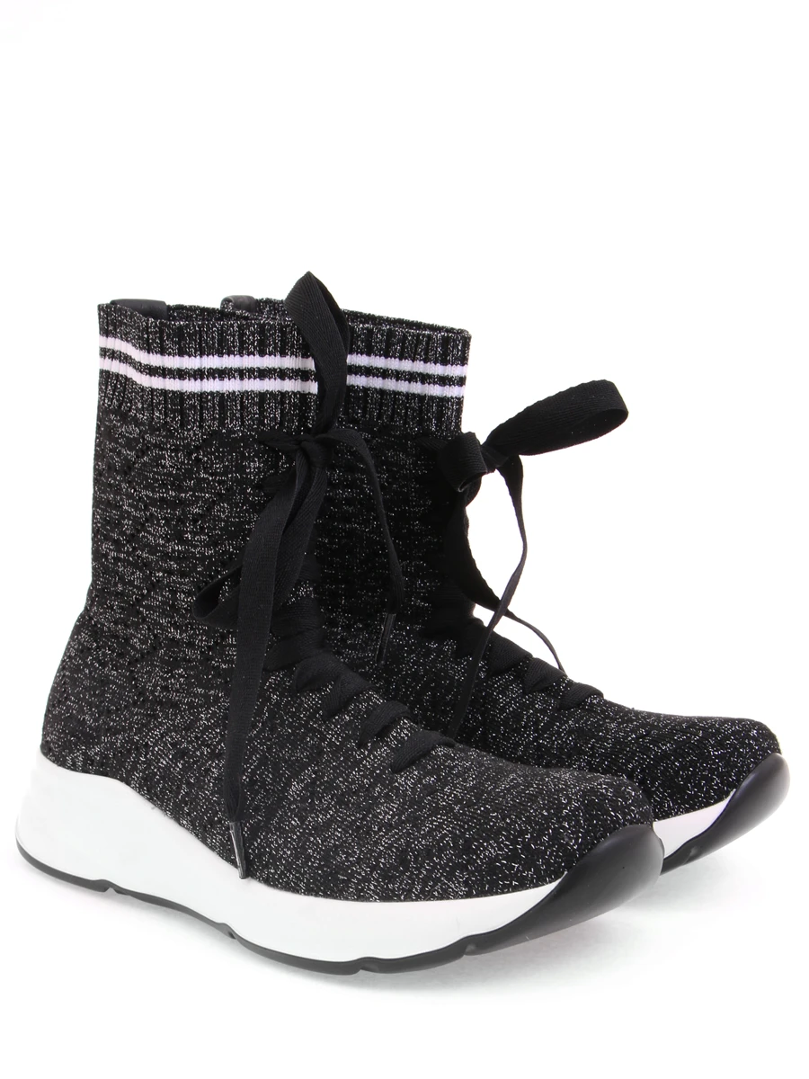 Высокие кроссовки из текстиля JOG DOG Well07DR/чулок/ Черный Черный  Фото 2