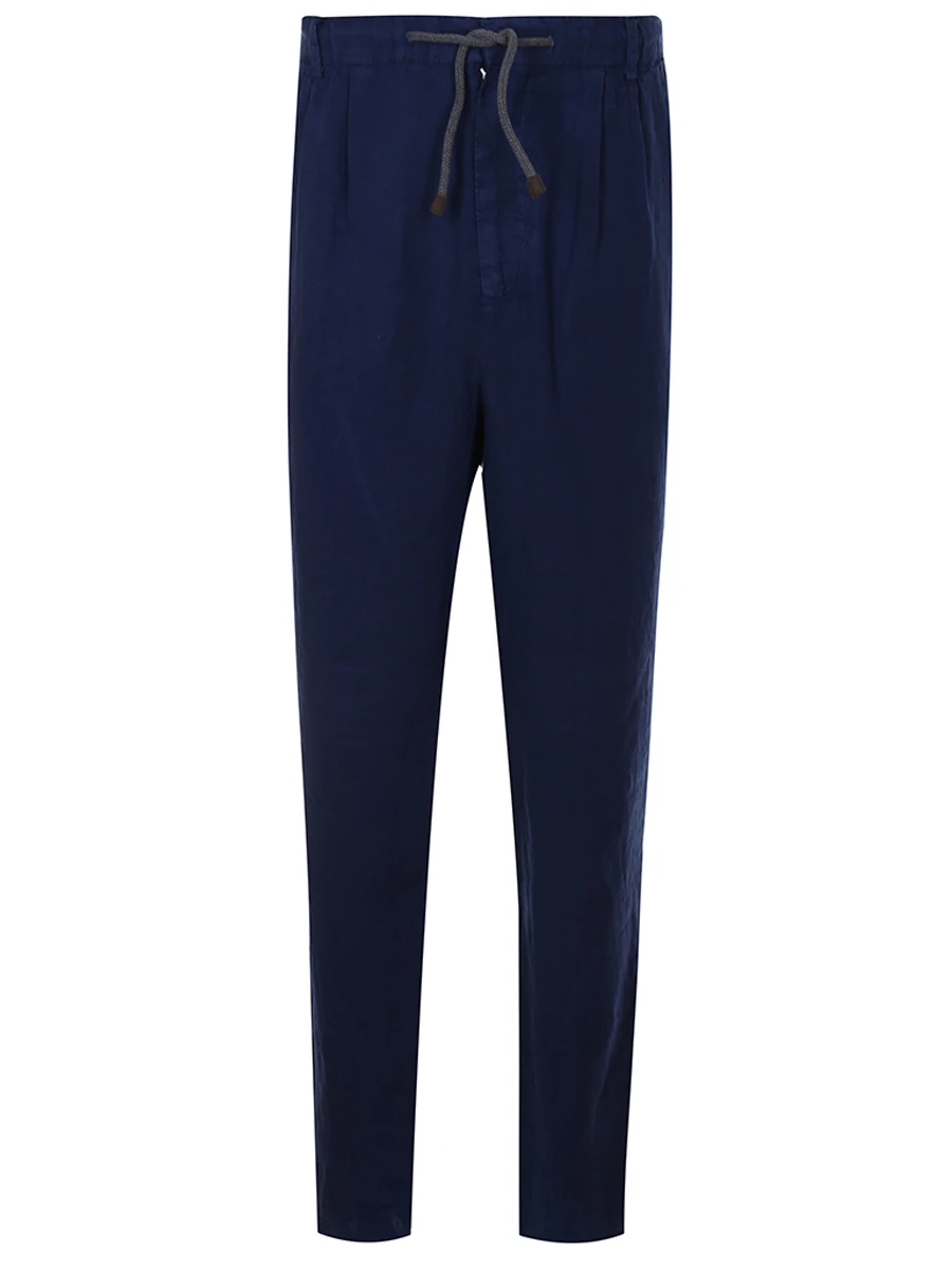 

Слаксы льняные зауженные, Синий, M014DE1570 Синий