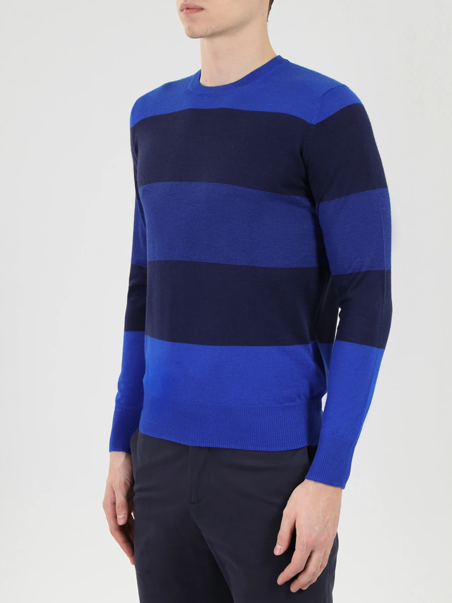 Кашемировый джемпер в полоску COLOMBO MA02539/полоска/син Полоска  Фото 4