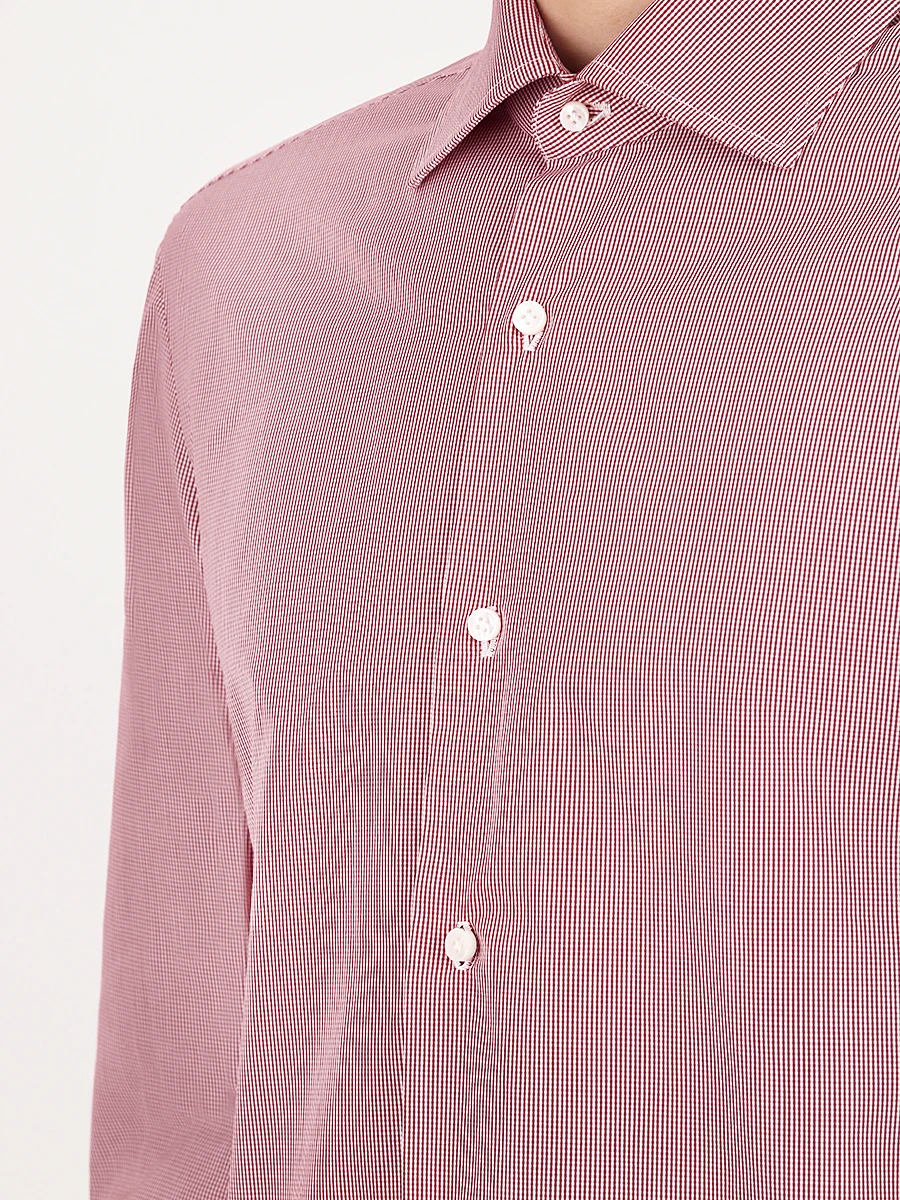 Рубашка Regular Fit хлопковая BARBA d2u634535508u, размер 52, цвет бордовый - фото 5