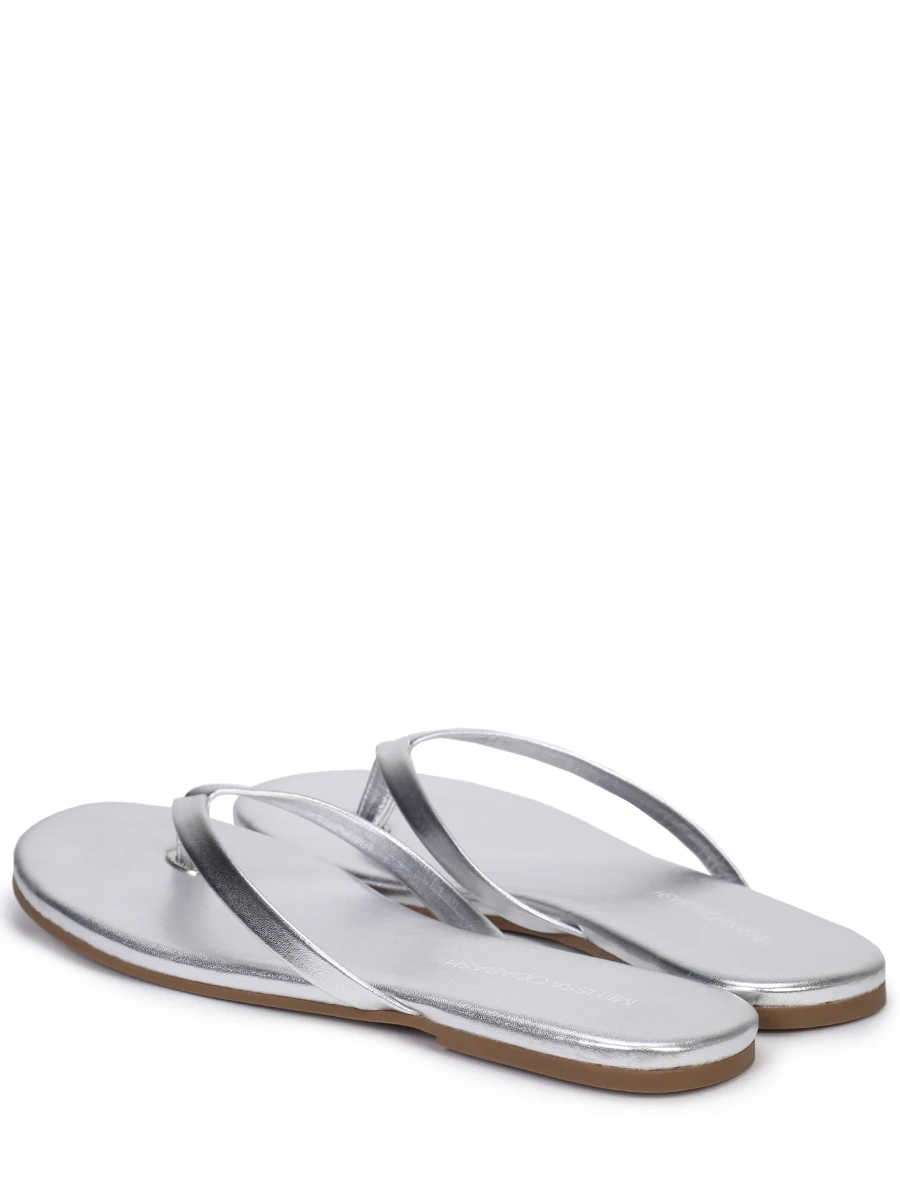 

Шлепанцы кожаные, Серебряный, Sandals CR