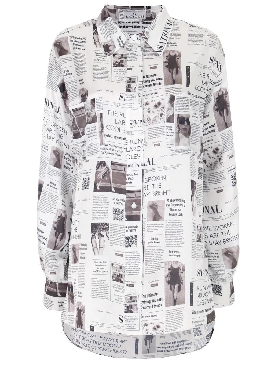 Рубашка хлопковая с принтом LAROOM 2161, размер 42 - фото 1