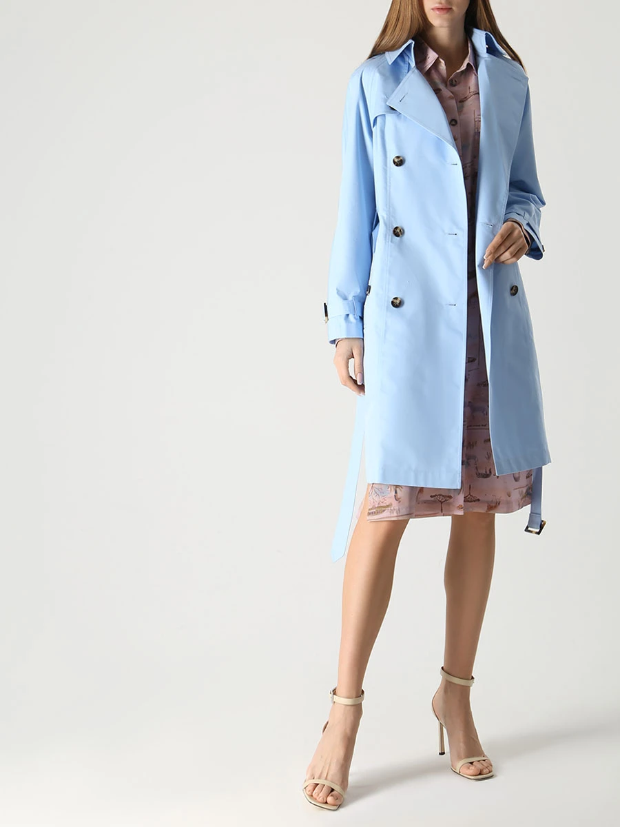 Тренч хлопковый SHATU SH3423_603 Голубой  Фото 2