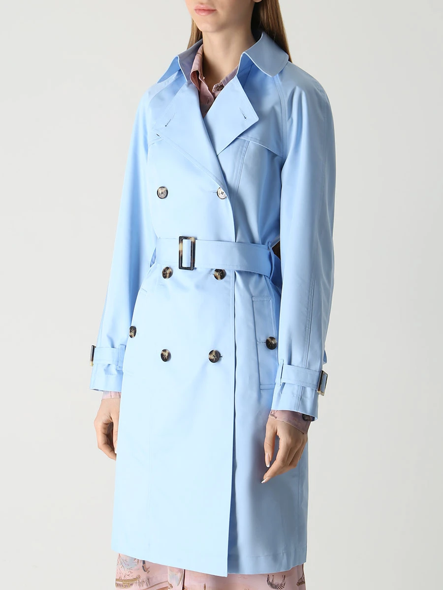 Тренч хлопковый SHATU SH3423_603 Голубой  Фото 4